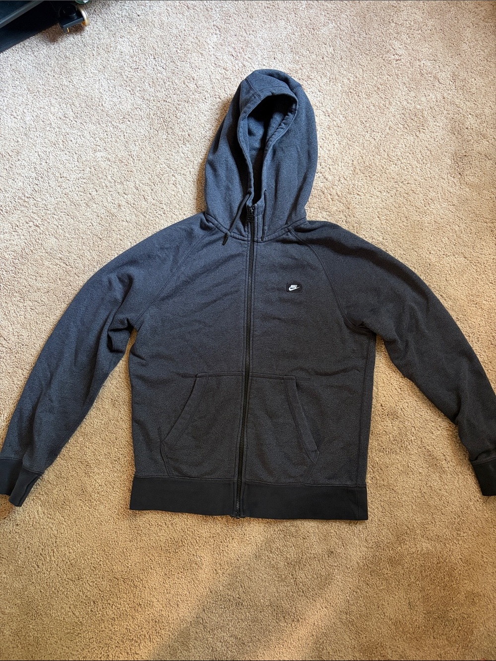 Nike Men's Heather Gray Black Full-Zip Hoodie